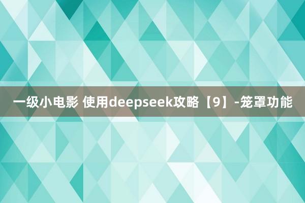 一级小电影 使用deepseek攻略【9】-笼罩功能